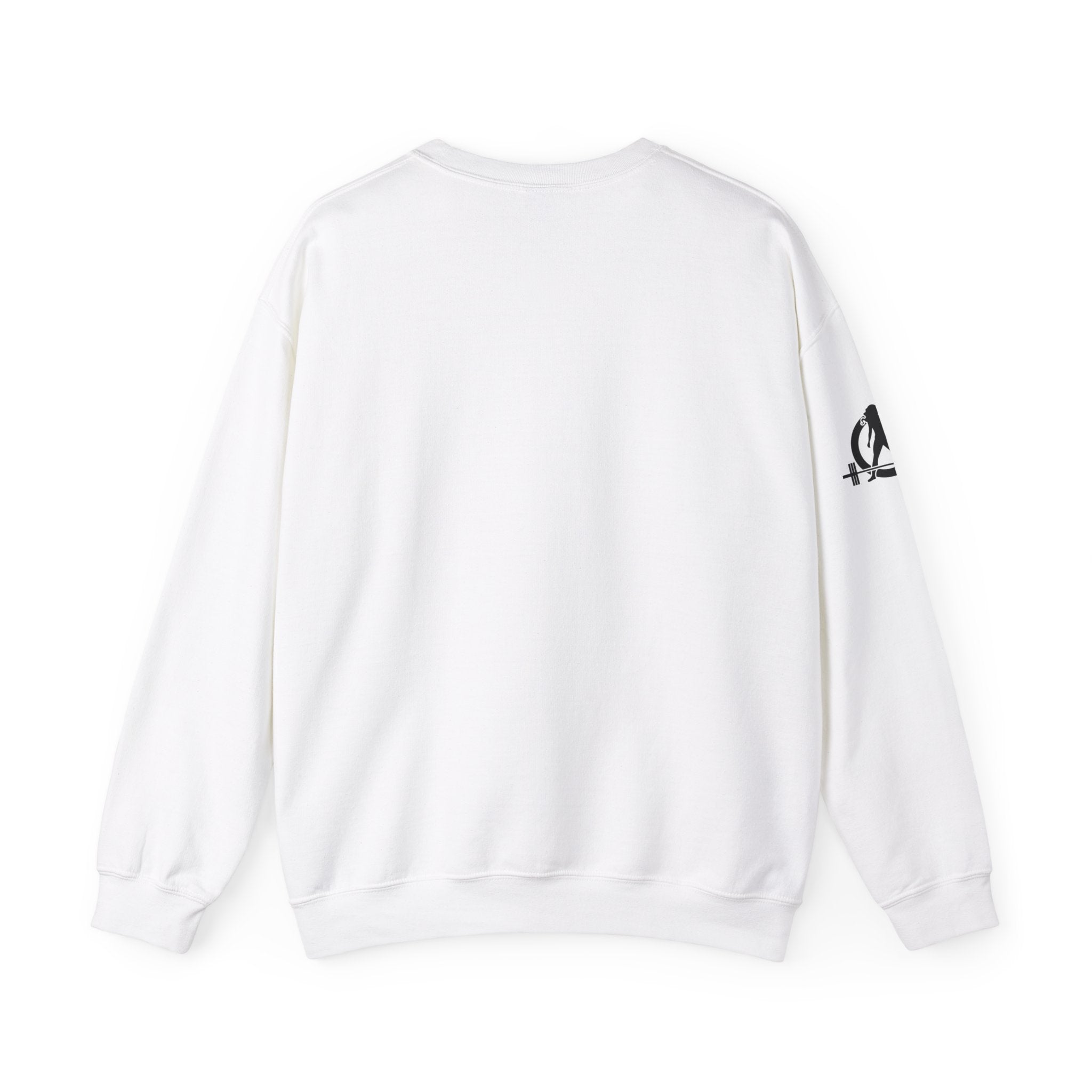She is STRONG - Unisex Heavy Blend™ Crewneck Sweatshirt - Front Black Logo - Plain Back