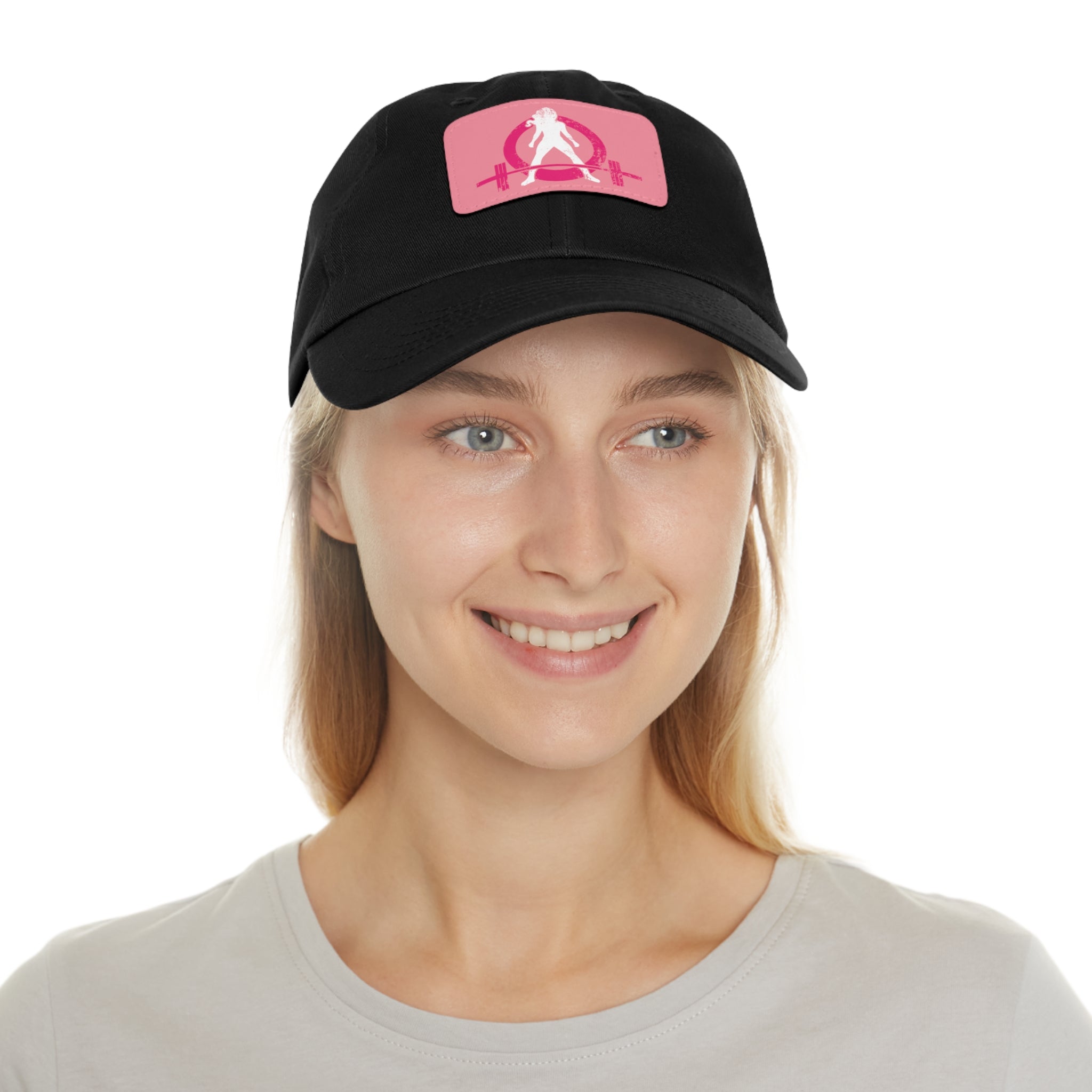 Distressed - Dad Hat with Leather Patch (Rectangle) - Color Font