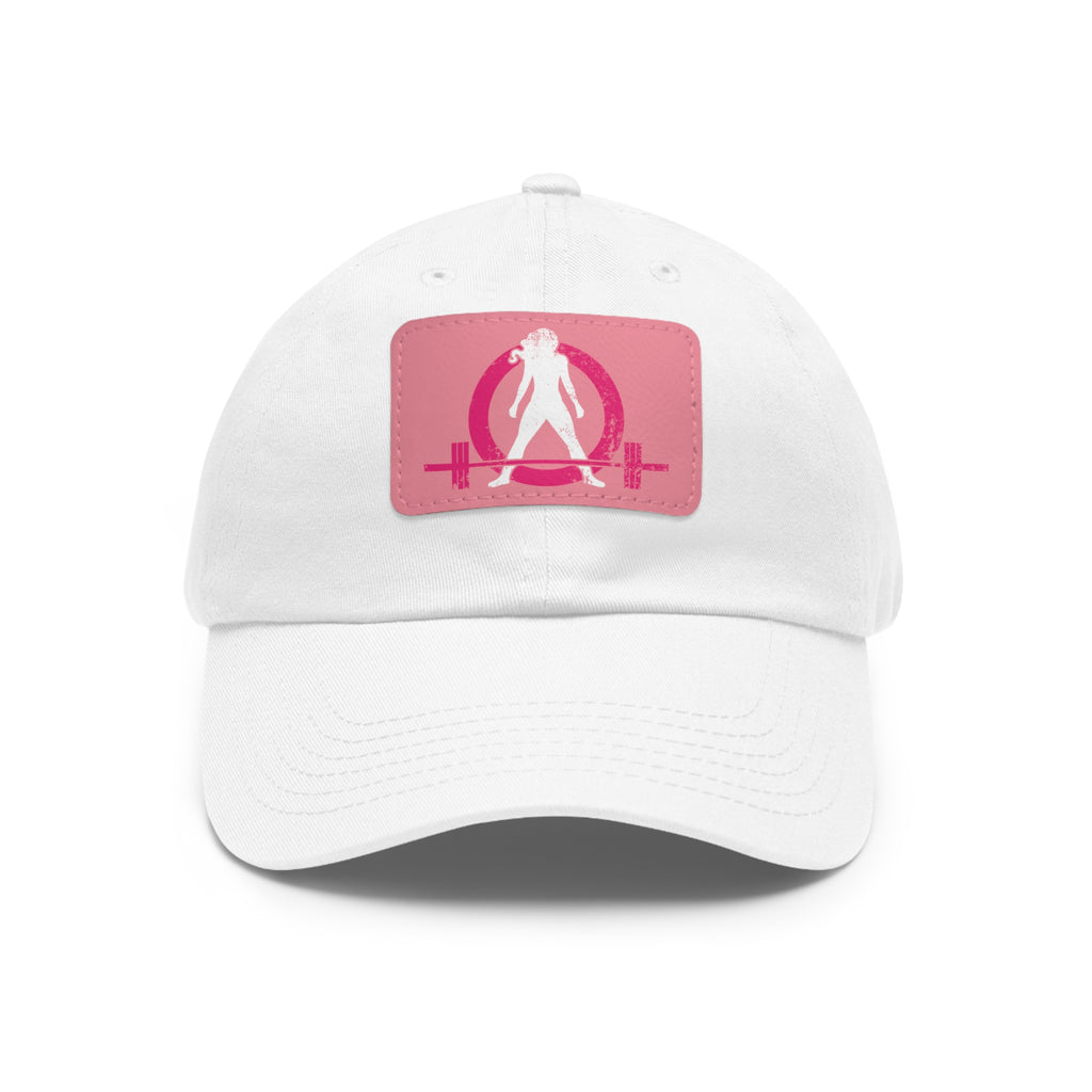 Distressed - Dad Hat with Leather Patch (Rectangle) - Color Font