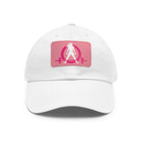 Distressed - Dad Hat with Leather Patch (Rectangle) - Color Font
