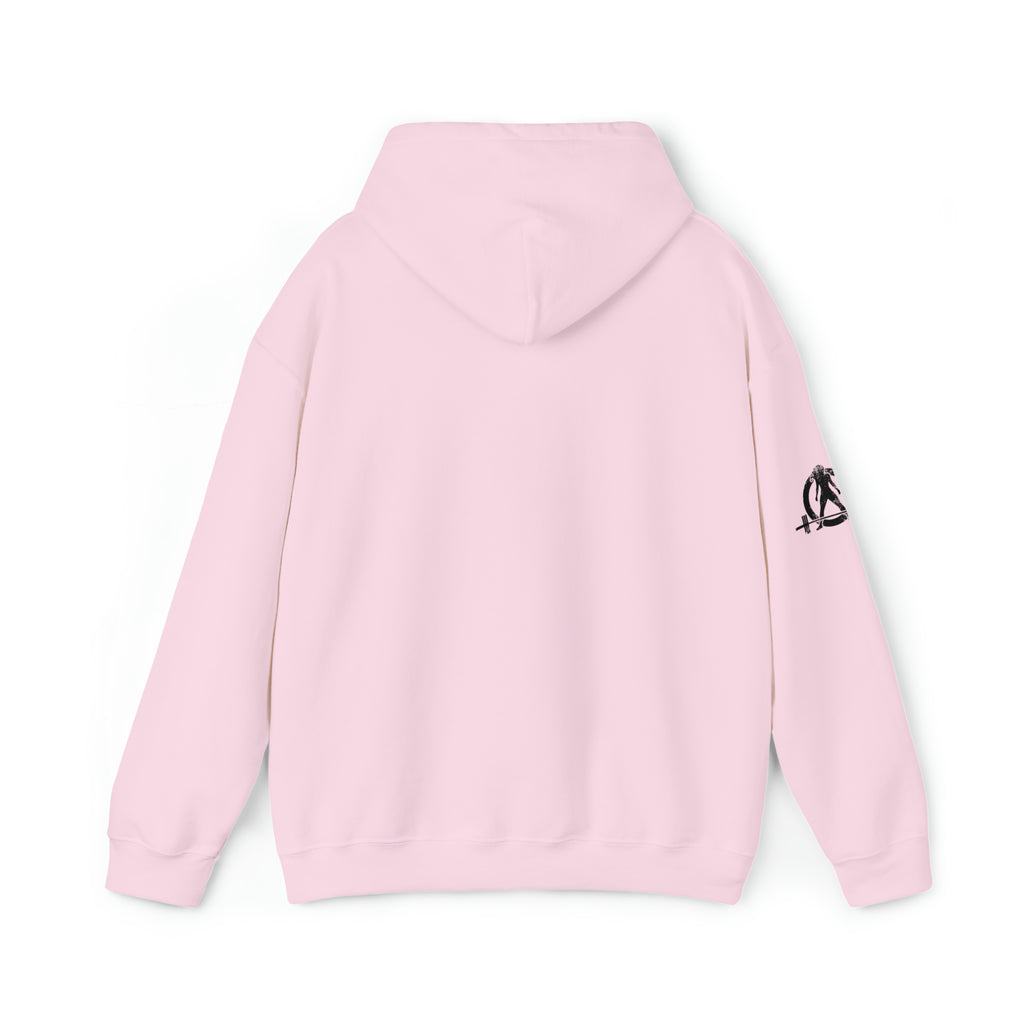 I Could Hip Thrust You - Unisex Heavy Blend Hooded Sweatshirt - Black Logo on Front & Right Sleeve