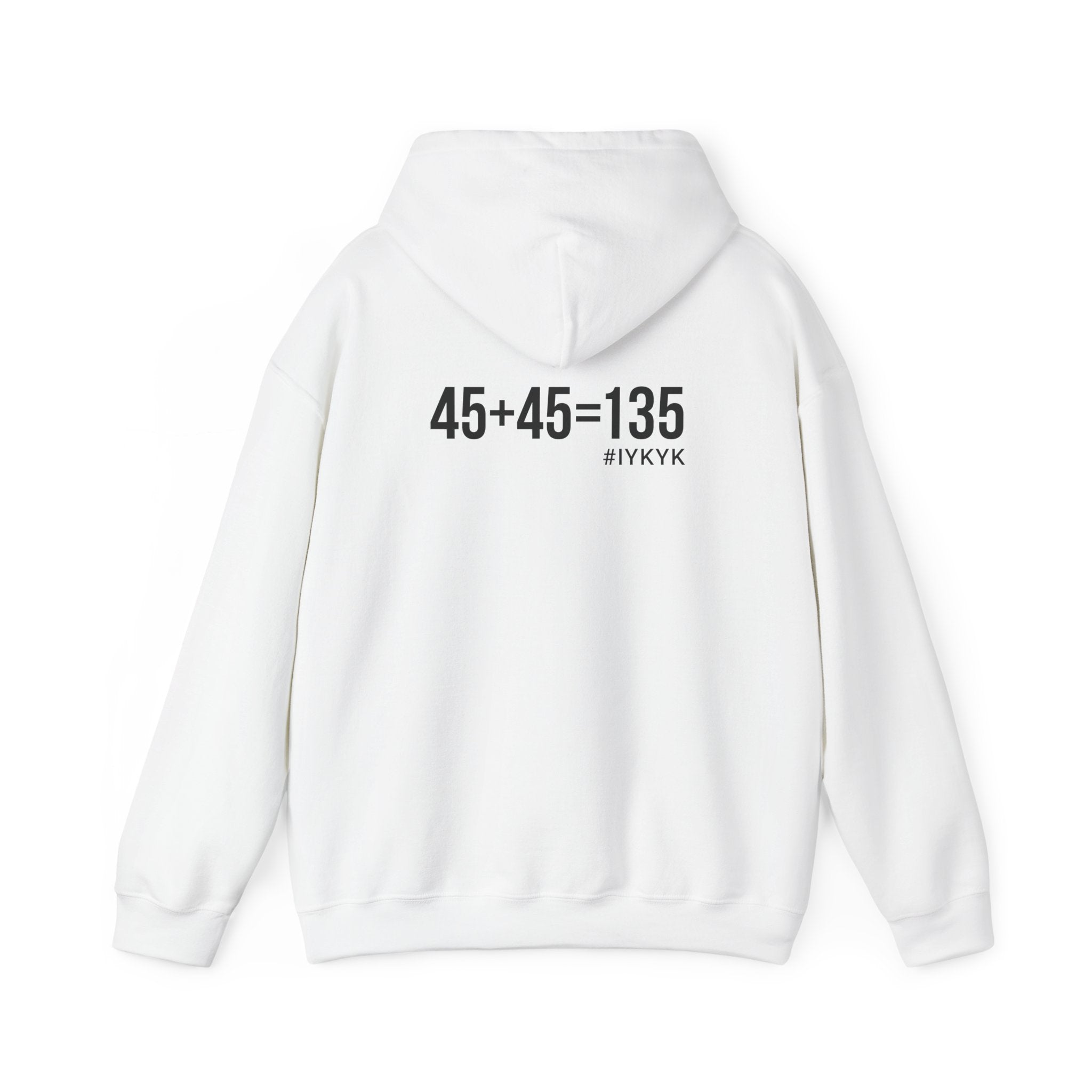 45 + 45 = 135 - Unisex Heavy Blend Hooded Sweatshirt  - Black Logo