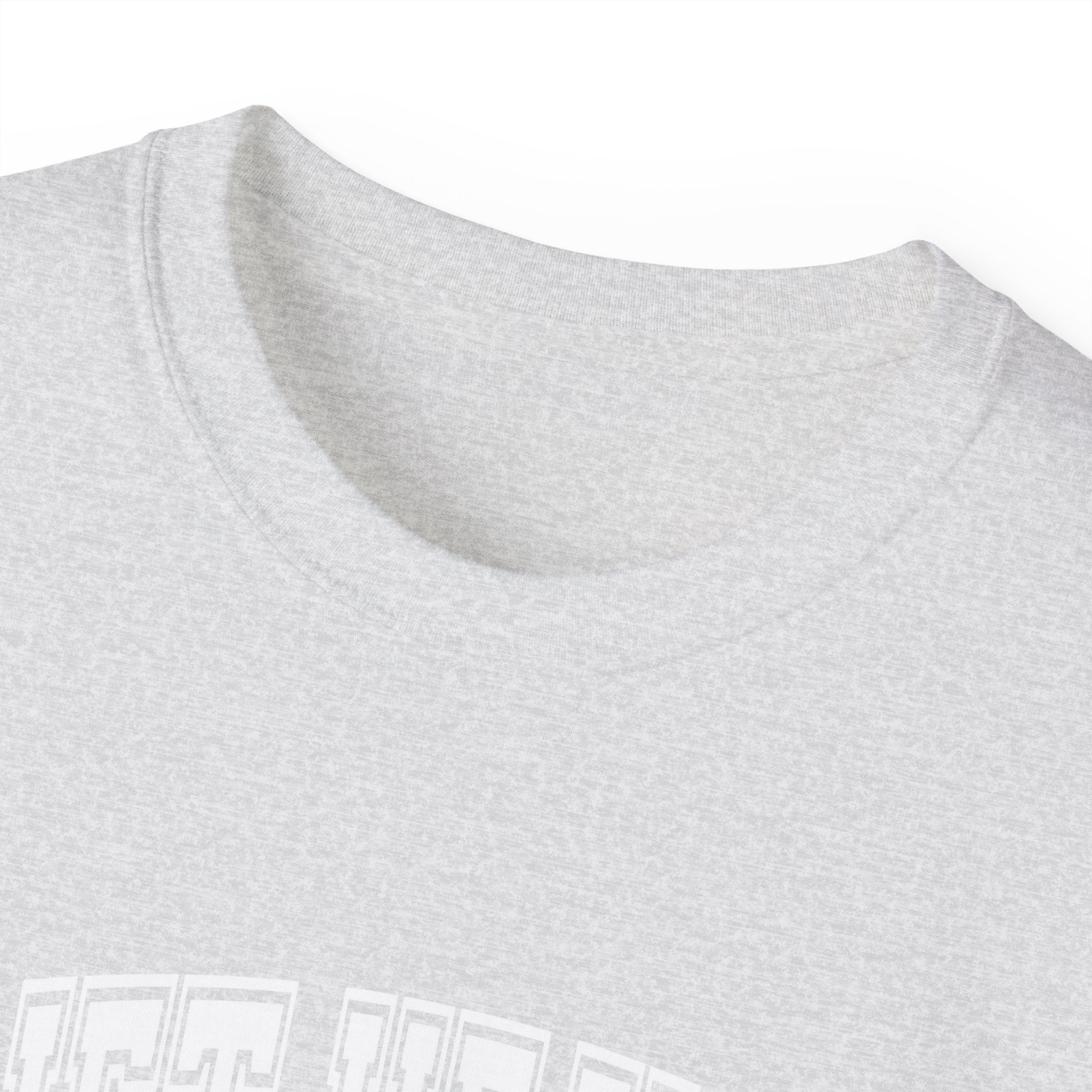 Lift Heavy Shit - Unisex Ultra Cotton Tee - Front White Logo - Plain Back