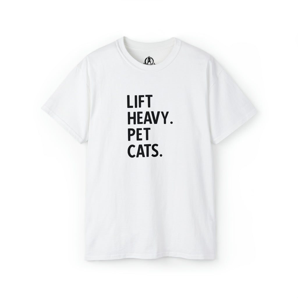 Lift Heavy Pet Cats - Unisex Ultra Cotton Tee - Black Logo