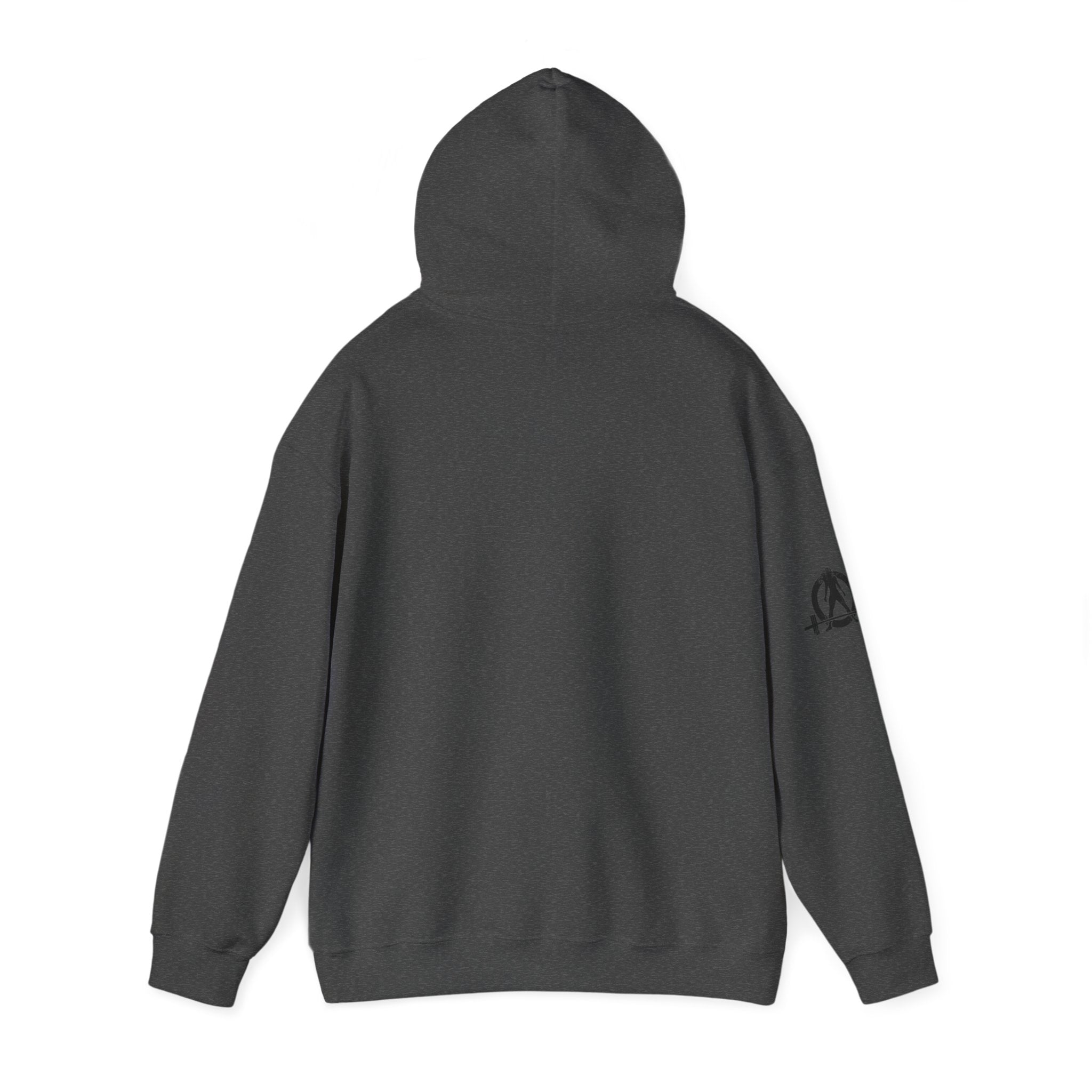 Coffee & Barbells  - Unisex Heavy Blend Hooded Sweatshirt - Black Logo on Front & Right Sleeve