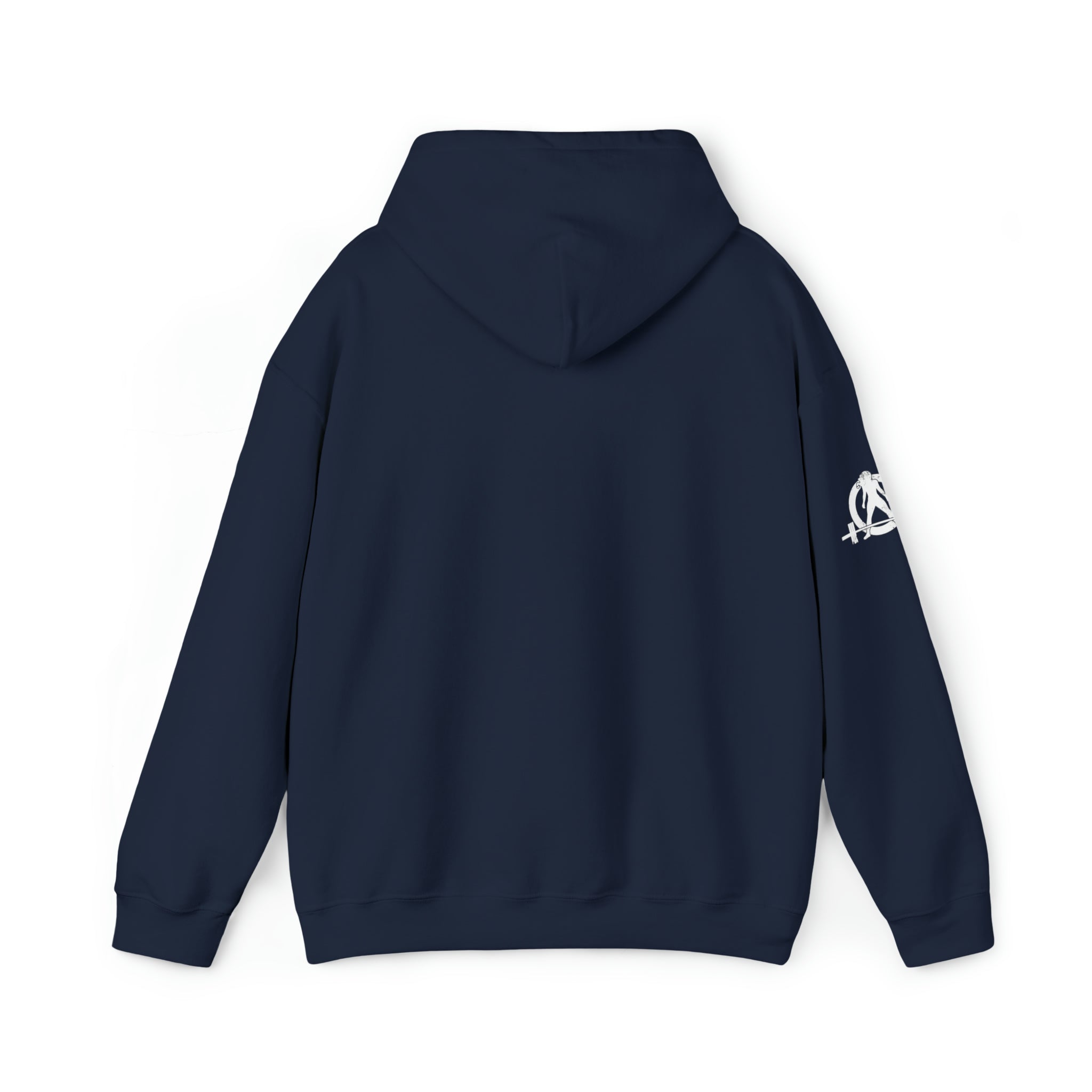 I Could Deadlift You. - Unisex Heavy Blend Hooded Sweatshirt - White Logo - Right Shoulder - Plain Back