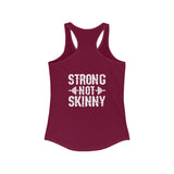 Strong Not Skinny - White Distressed Logo - Women's Ideal Racerback Tank