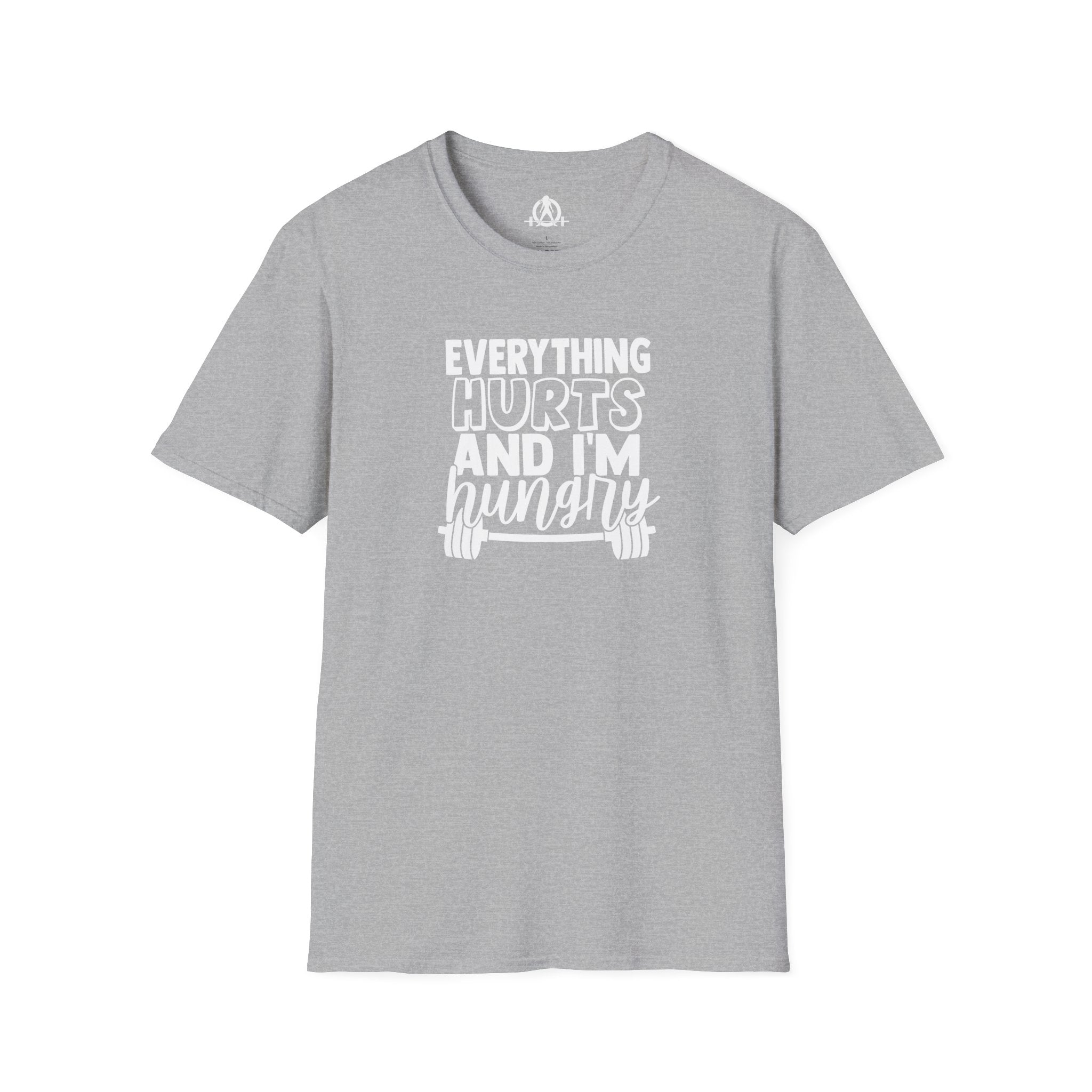 Everything Hurts & I'm Hungry  - Unisex Softstyle T-Shirt - Print on Front Plain Back
