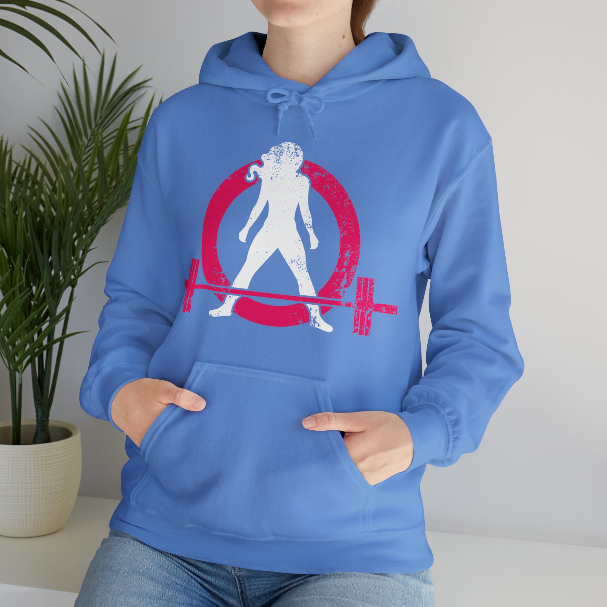 COFFEE and a Barbell - Unisex Heavy Blend Hooded Sweatshirt - Dark Logo