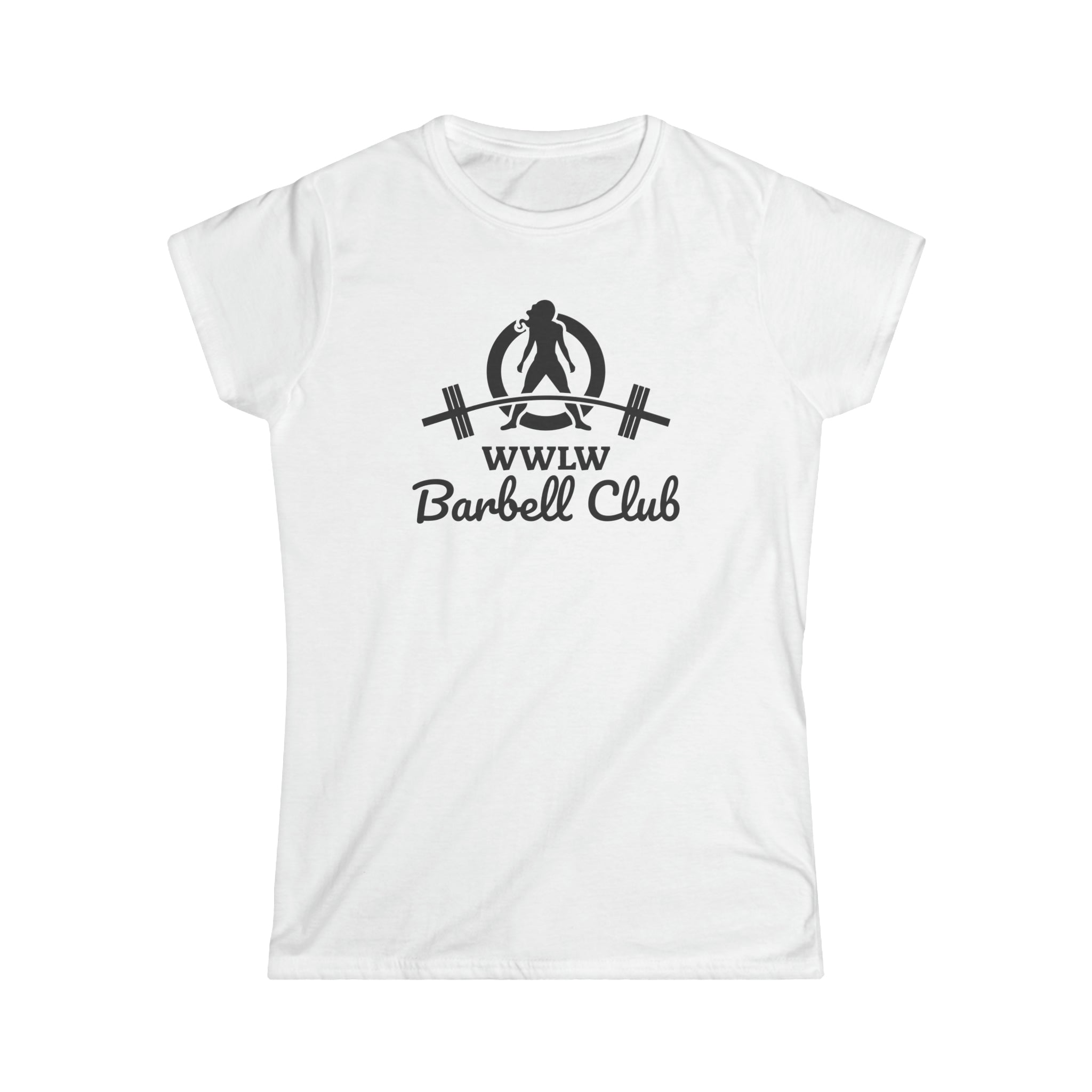 Barbell Club - Women's Softstyle Tee - Black Logo - Plain Back