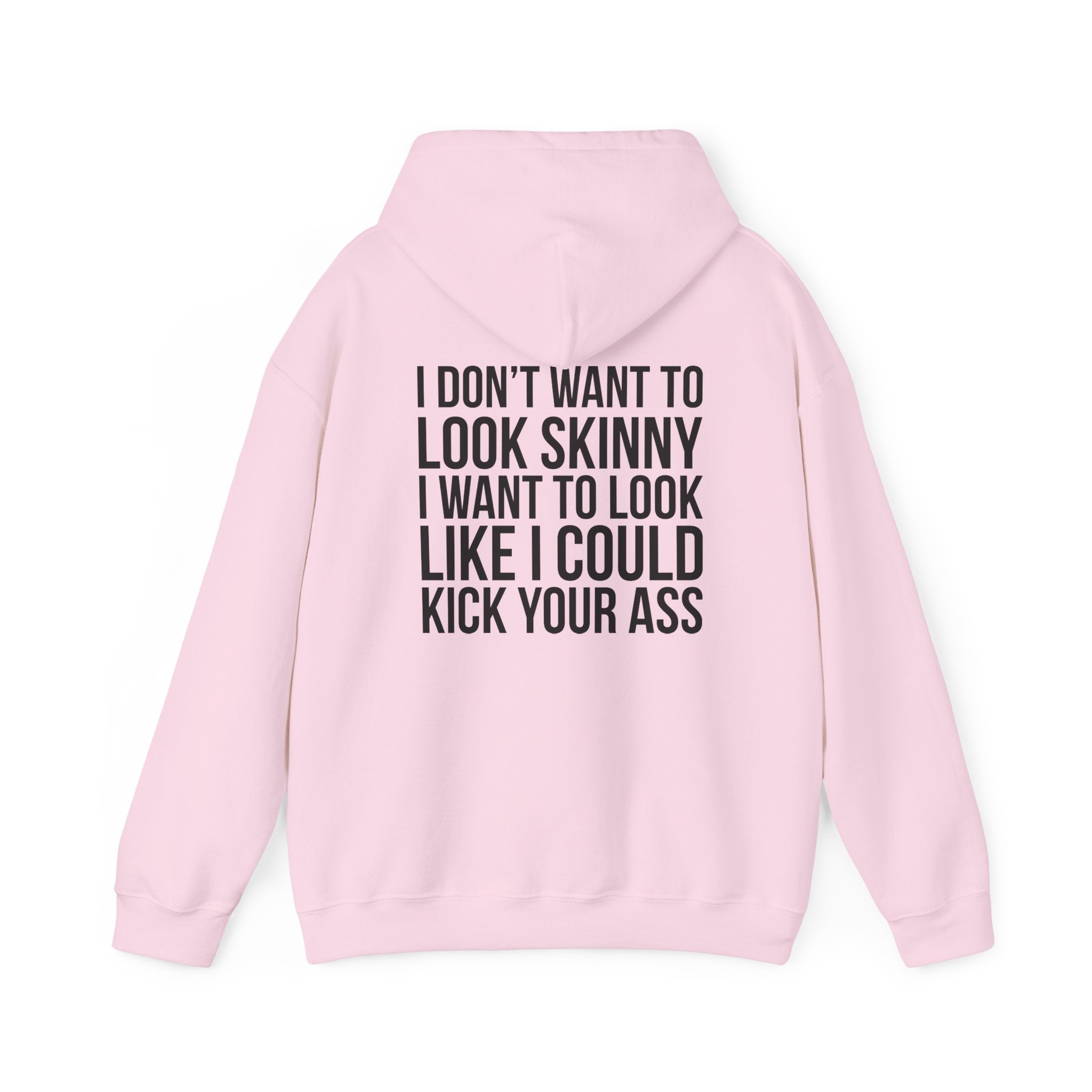 Kick Your Ass - Unisex Heavy Blend Hooded Sweatshirt  - Classic White Logo Front & Back