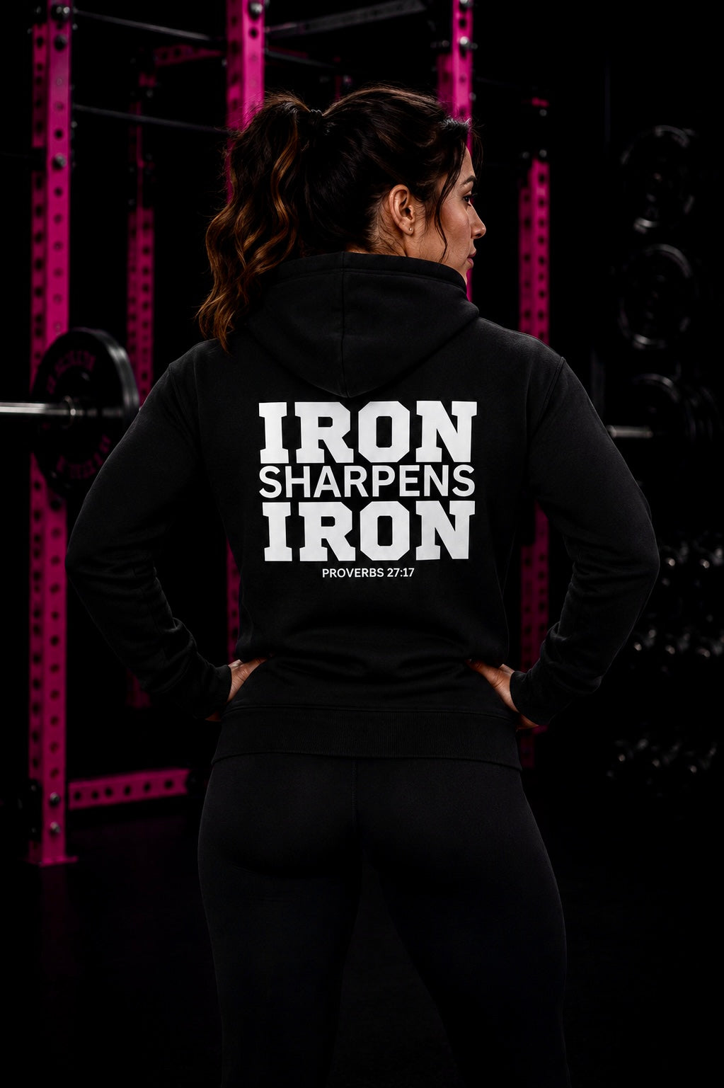 Iron Sharpens Iron – Unisex Heavy Blend™ Hooded Sweatshirt (White Logo) 🤍🔥