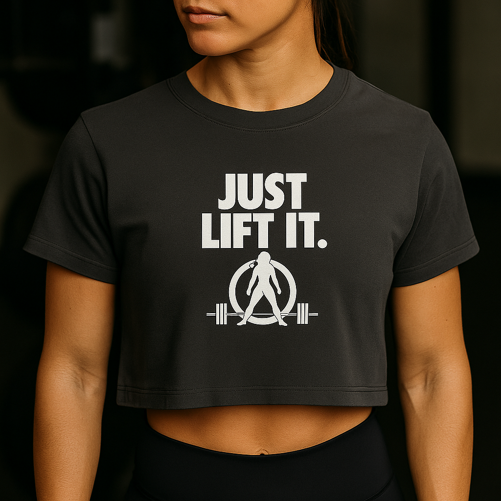 Just Lift It - Women's Faded Crop Tee