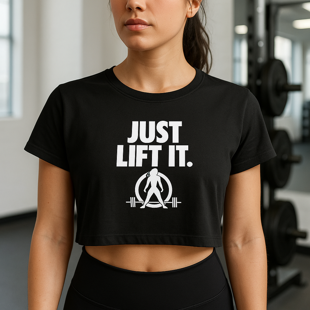 Just Lift It - Empowering Women's Flowy Cropped Tee
