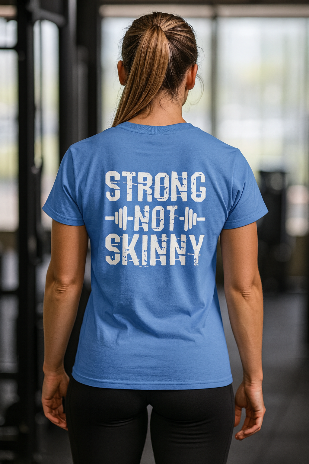 Strong Not Skinny – Unisex Ultra Cotton Tee (White Distressed Logo)