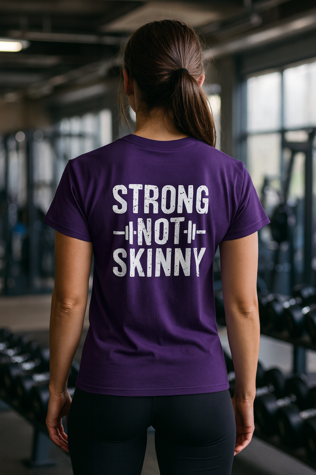 Strong Not Skinny – Unisex Ultra Cotton Tee (White Distressed Logo)