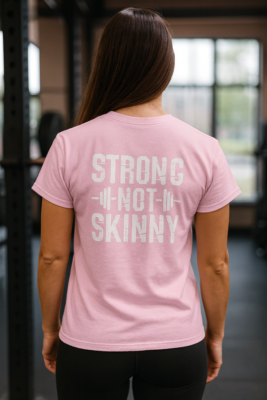 Strong Not Skinny – Unisex Ultra Cotton Tee (White Distressed Logo)