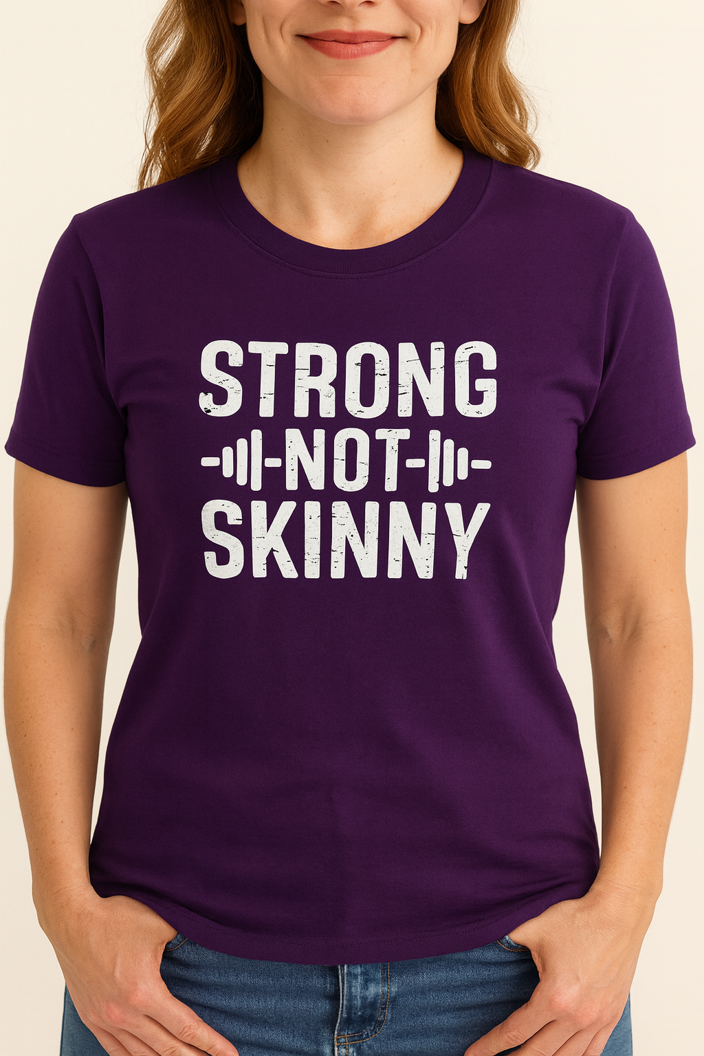 Strong Not Skinny – Women’s Softstyle Tee (Distressed Logo)