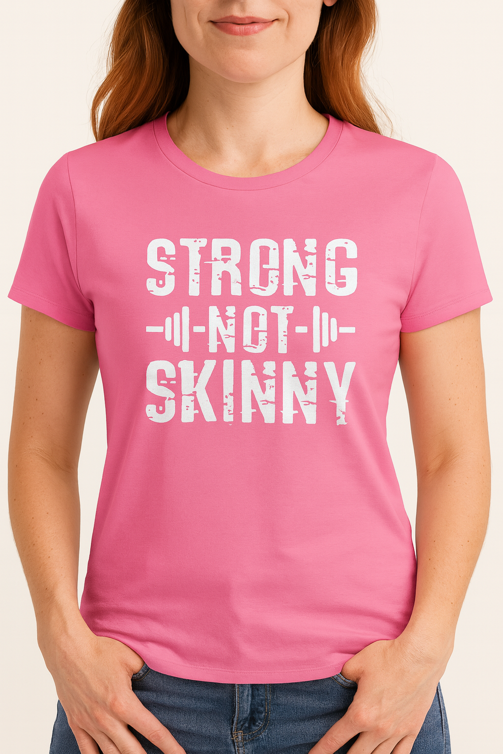 Strong Not Skinny – Women’s Softstyle Tee (Distressed Logo)