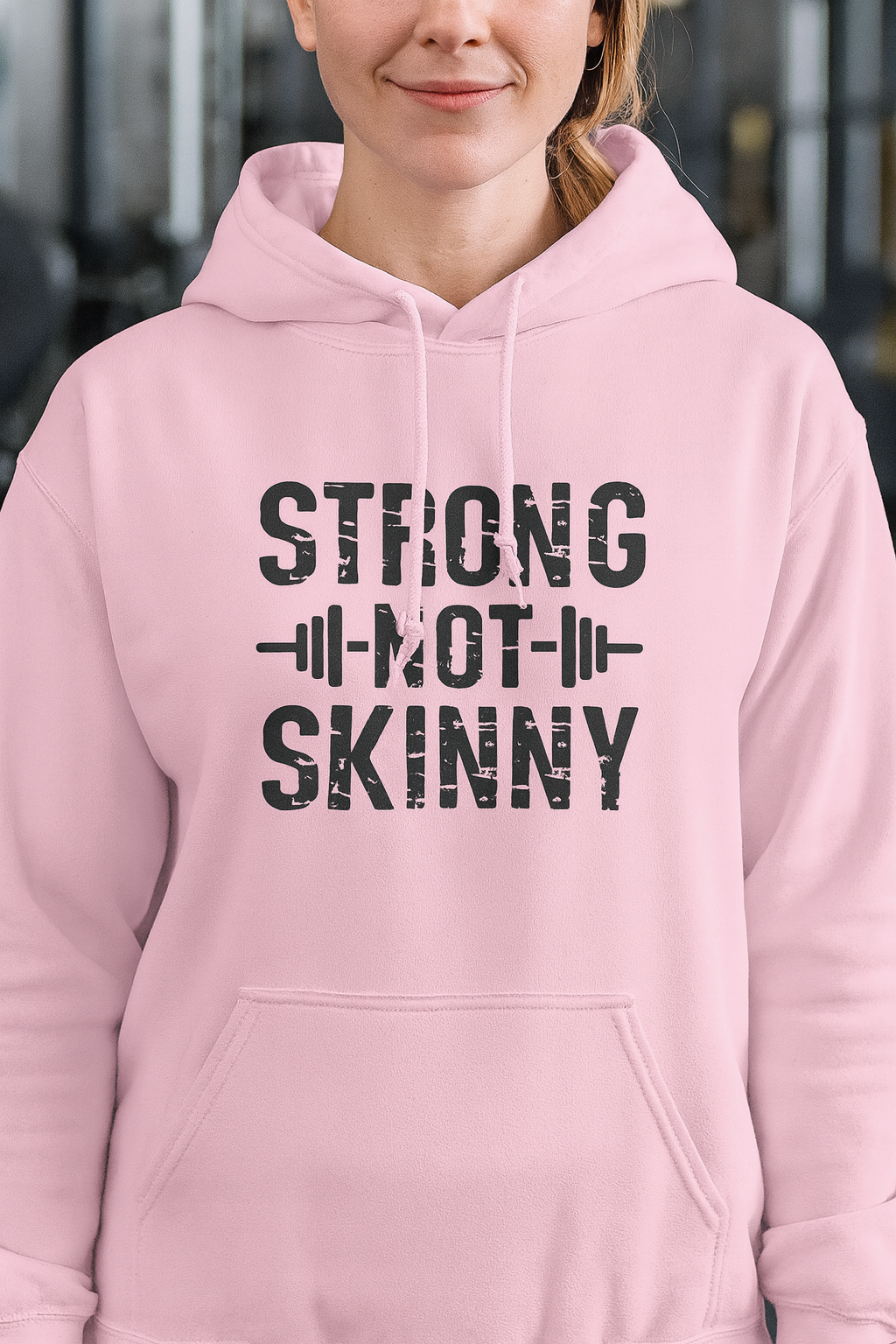 Strong Not Skinny - Unisex Heavy Blend Hooded Sweatshirt - Black Front & Arm Logo