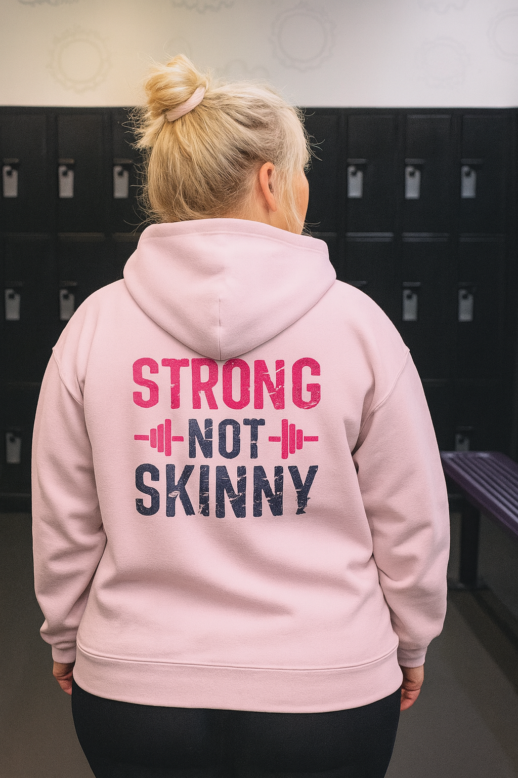 Strong Not Skinny – Unisex Heavy Blend™ Hooded Sweatshirt (Color Distressed Logo)