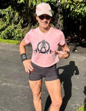 Women's Baby Tee - Black Distressed Logo