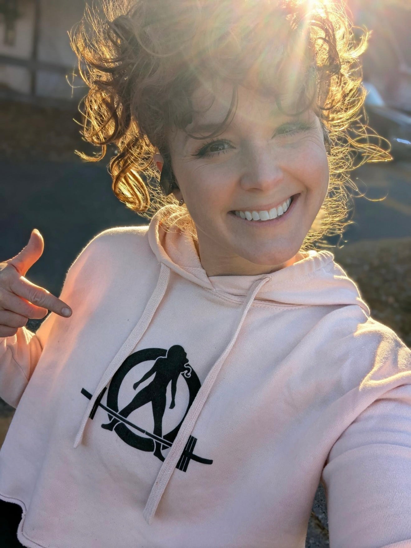 Empowered Crop Hoodie – For Strong Women Who Lift - Black Classic Logo