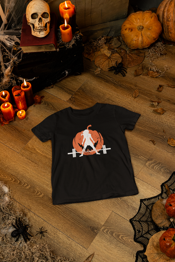 Halloween Pumpkin  - Unisex Softstyle T-Shirt - White Logo - Plain Back