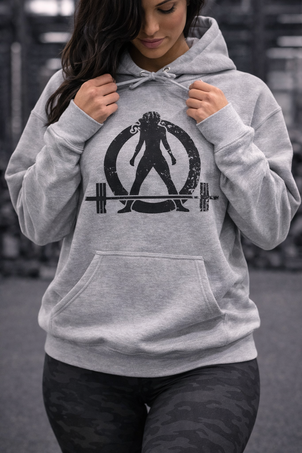 WWLW Distressed Black Logo Hoodie – Unisex Heavy Blend