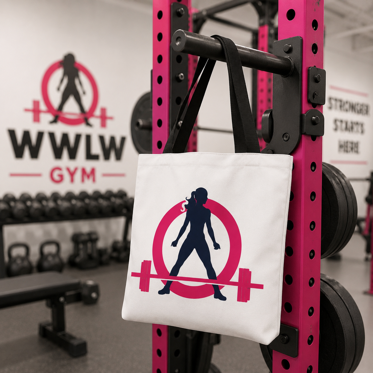 Adjustable Tote Bag (AOP) - Classic White Logo
