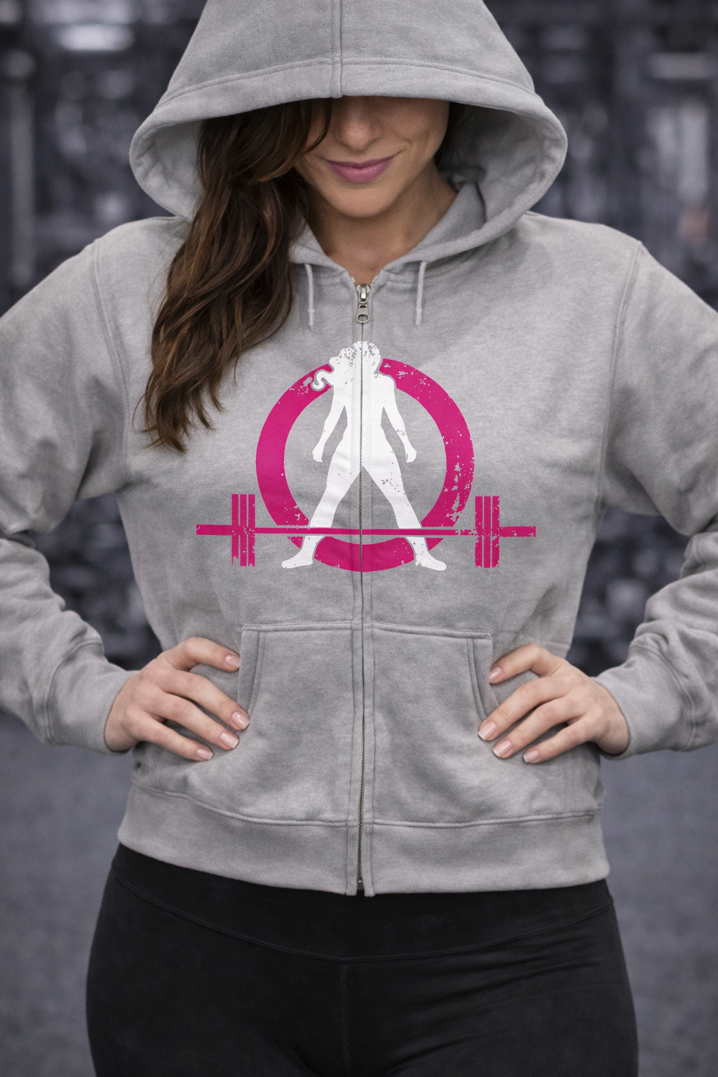 Distressed Logo – Unisex Heavy Blend™ Full Zip Hooded Sweatshirt – Color Inverted Logo