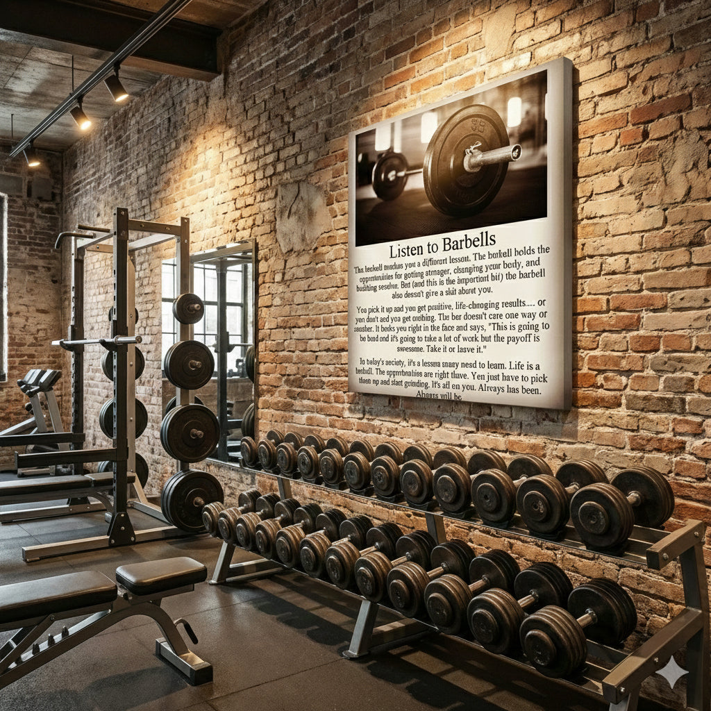 Listen To Barbells - Matte Canvas, Stretched, 1.25" - Best Seller