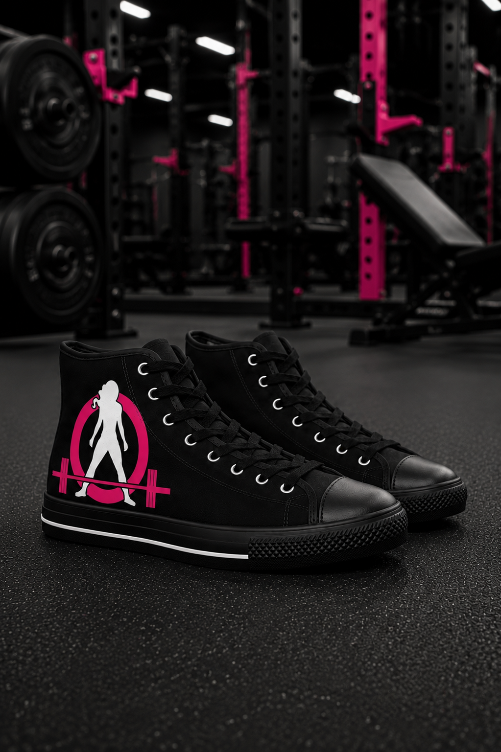 WWLW Women’s Black High-Top Sneakers (Classic Color Logo)