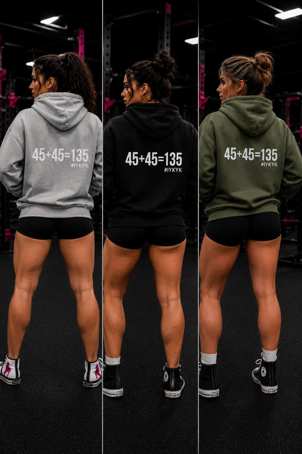 45 + 45 = 135  - Unisex Heavy Blend Hooded Sweatshirt  - White Logo Front & Back