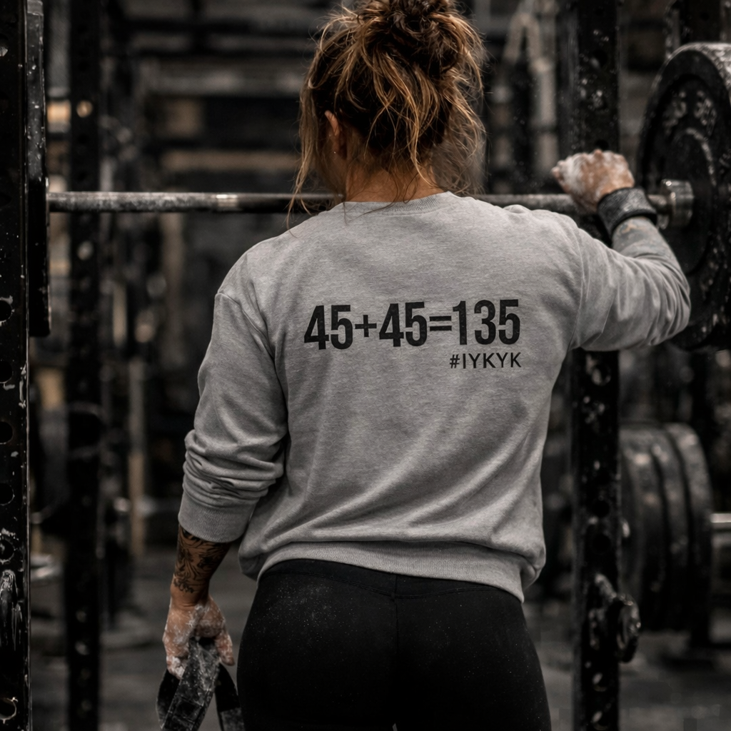 45 + 45 = 135 - Unisex Classic Long Sleeve T-Shirt - Black Print on Front & Back