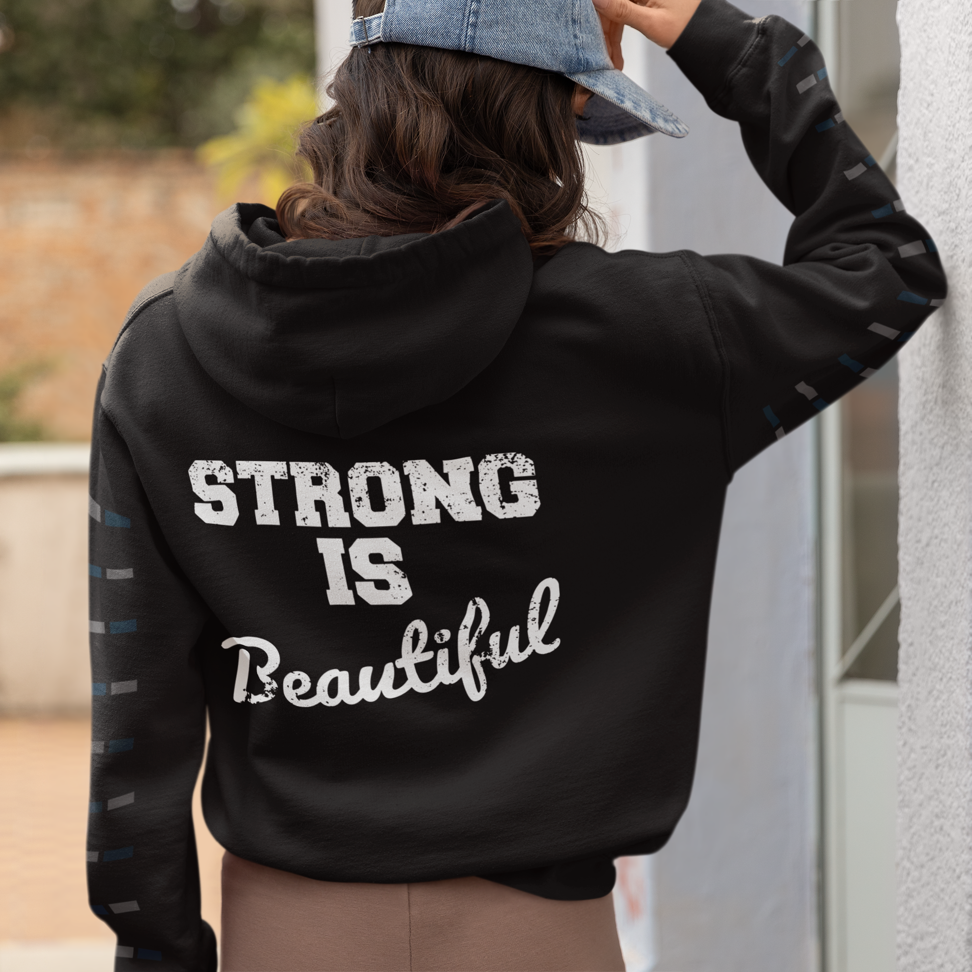 Strong Is Beautiful - Unisex Heavy Blend Hooded Sweatshirt - Distressed White Logo -  (BEST SELLER)
