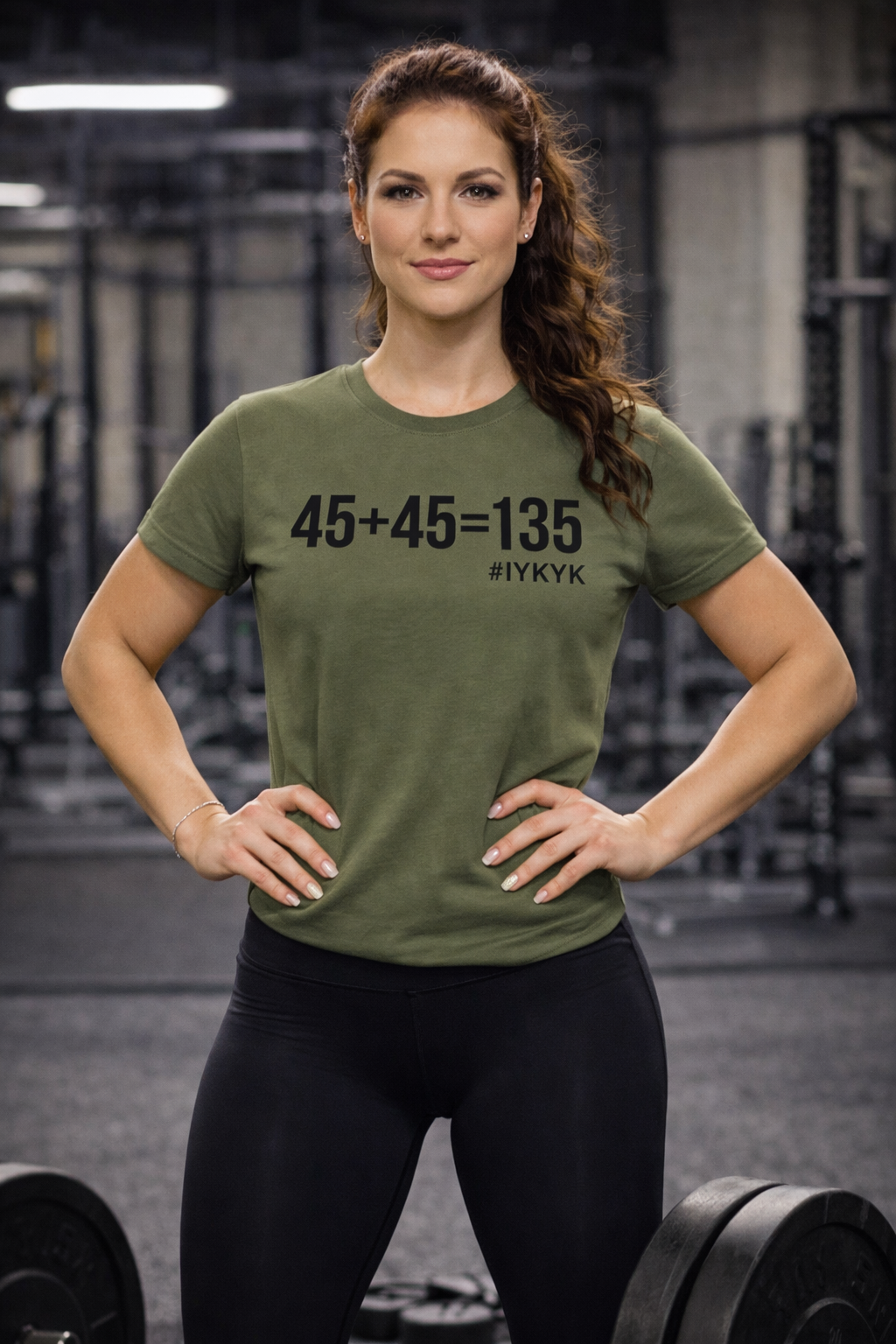 45 + 45 = 135 - Unisex Softstyle T-Shirt - Black Print on Front Plain Back