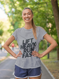 Lift Heavy Run Fast - Women's Softstyle Tee - Black Front Logo