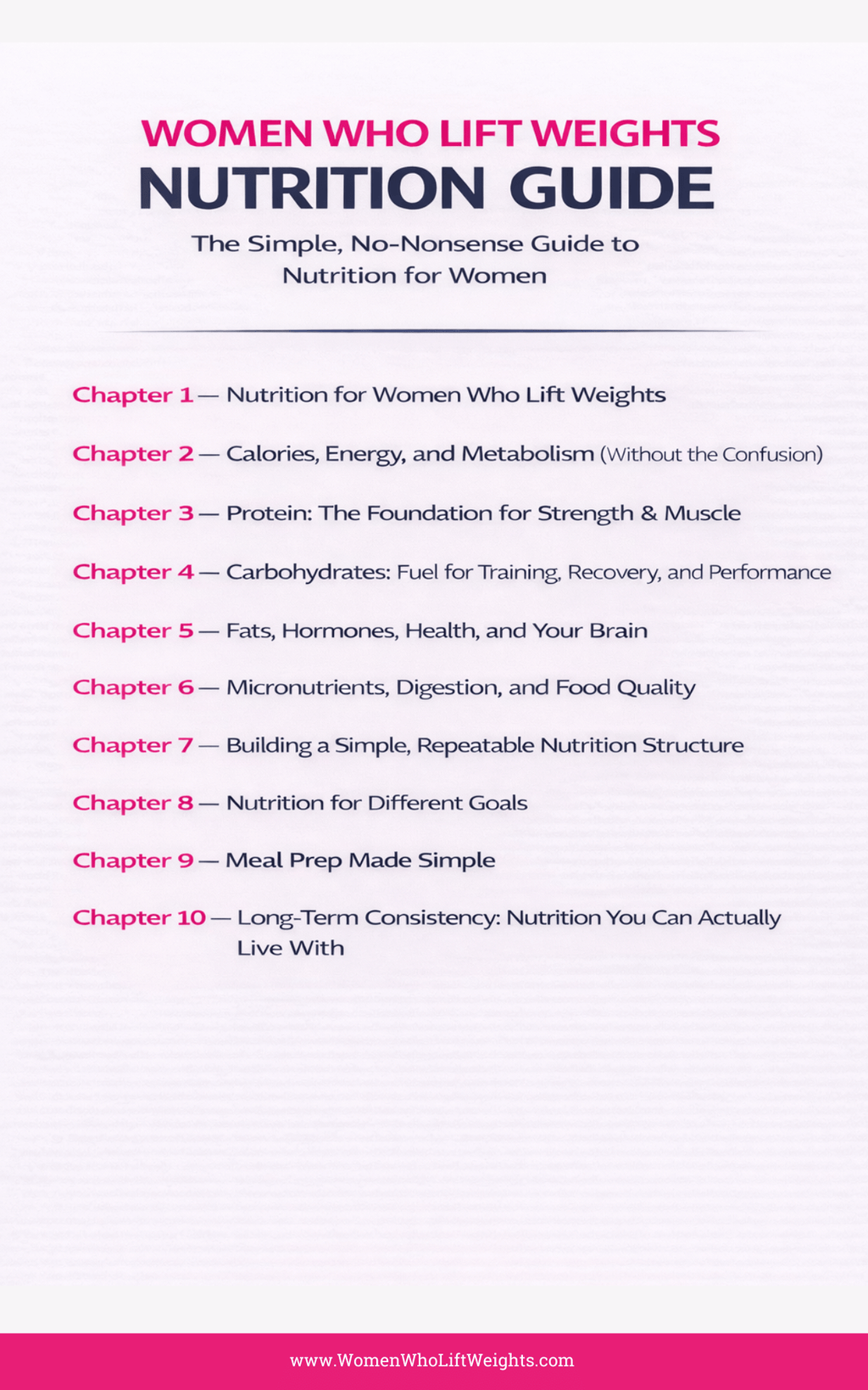 WWLW Nutrition Guide (Digital PDF) — A No-Nonsense Nutrition Guide for Women Who Lift Weights