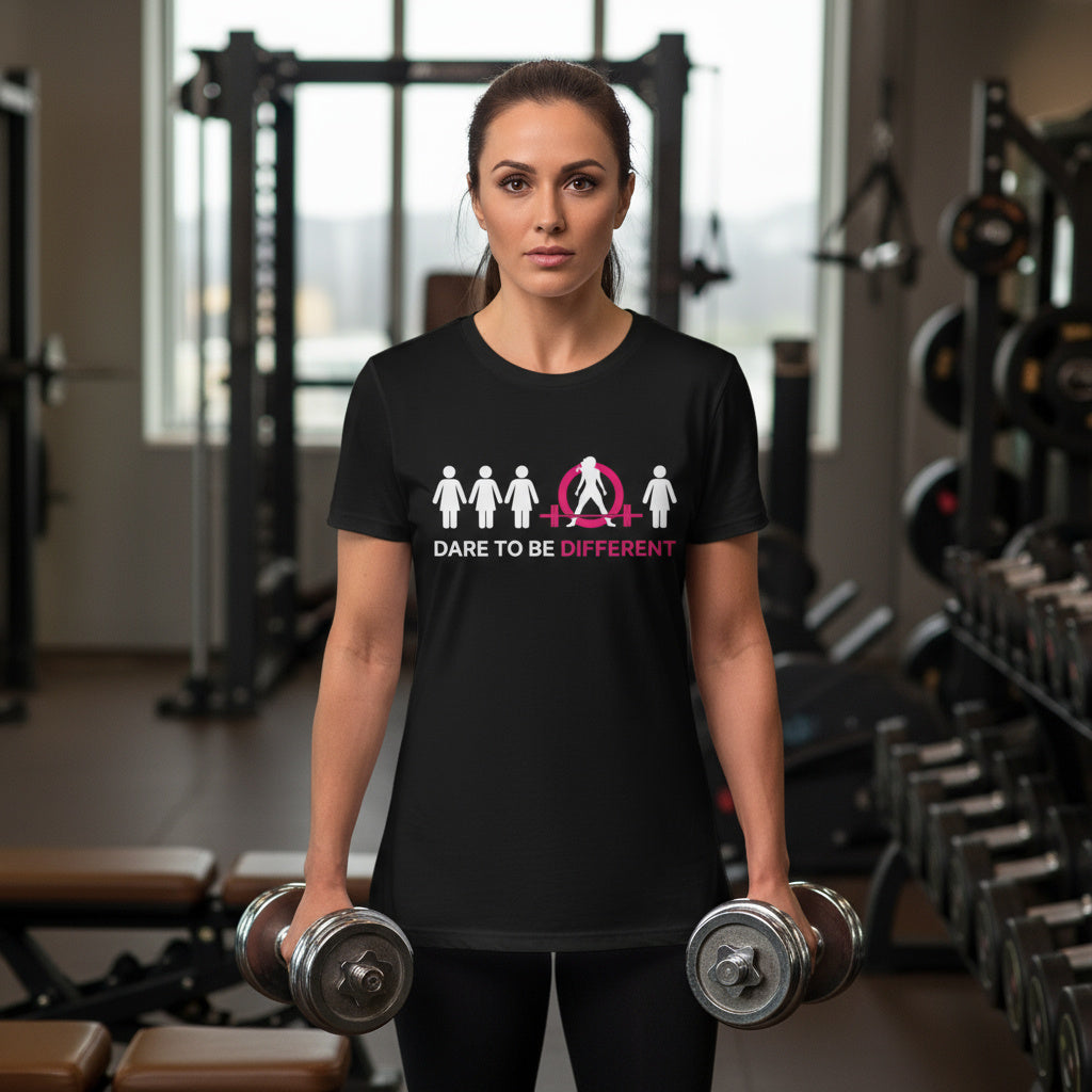 Dare To Be Different - Deadlift - Unisex Softstyle T-Shirt - Front Logo Plain Back