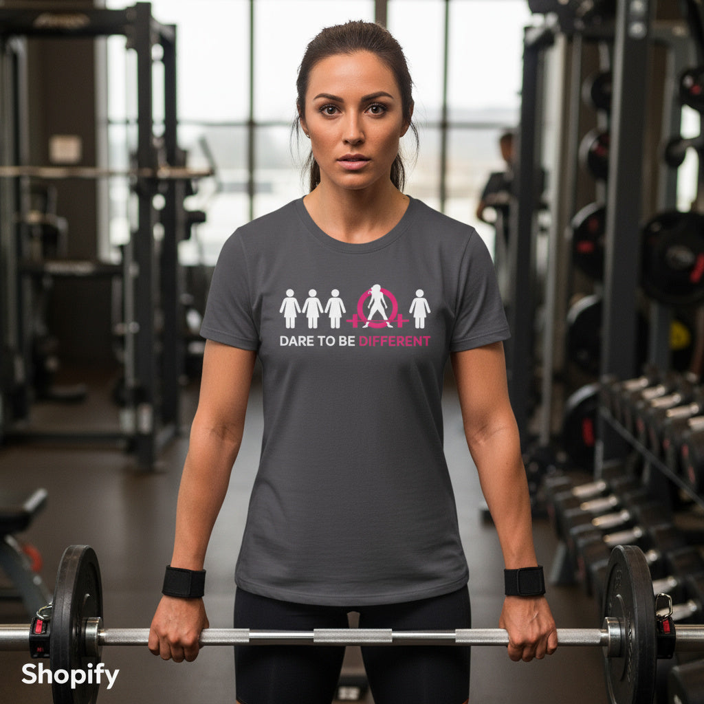 Dare To Be Different - Deadlift - Unisex Softstyle T-Shirt - Front Logo Plain Back