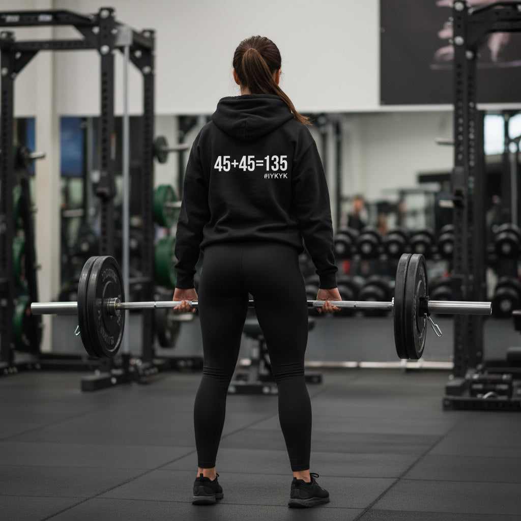 45 + 45 = 135  - Unisex Heavy Blend Hooded Sweatshirt  - White Logo Front & Back