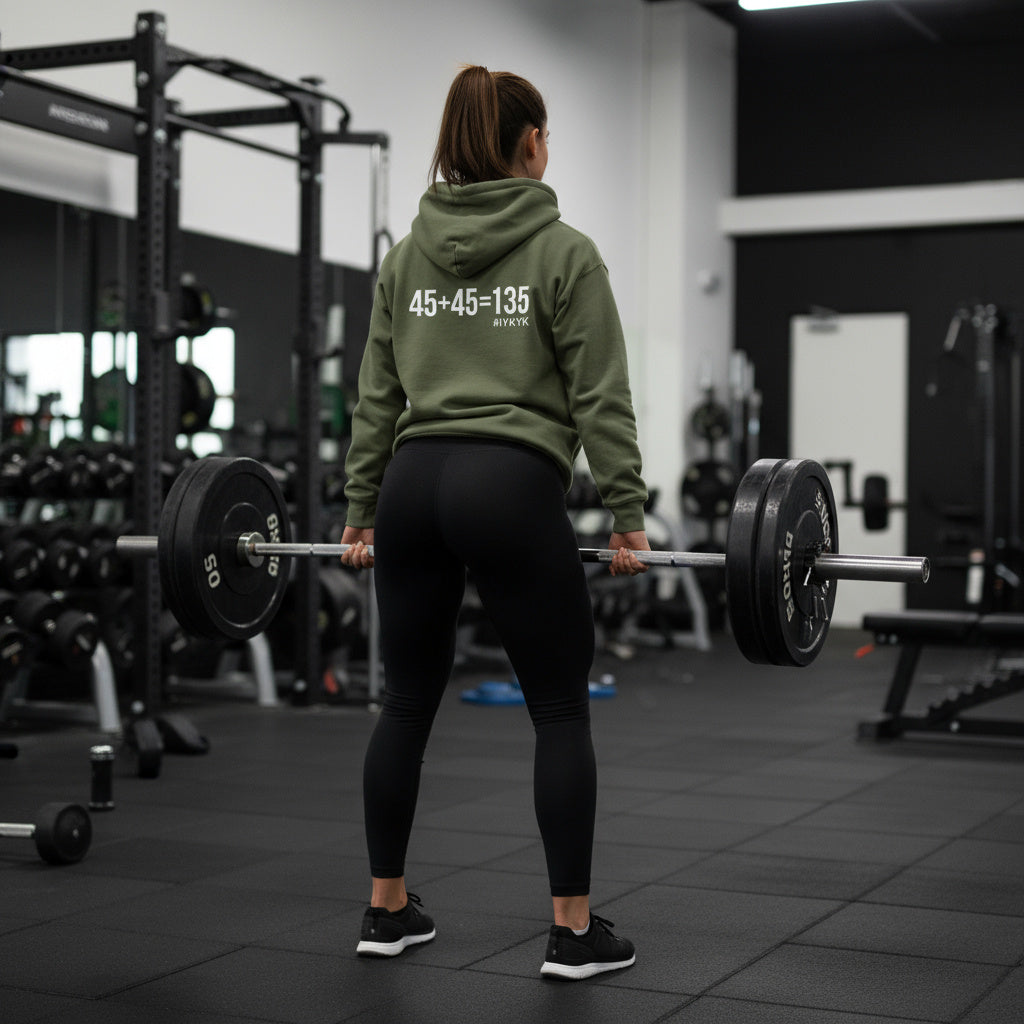 45 + 45 = 135  - Unisex Heavy Blend Hooded Sweatshirt  - White Logo Front & Back