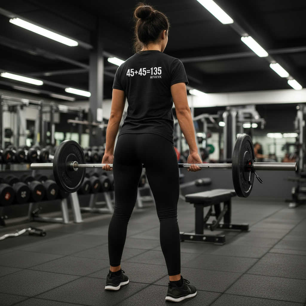 45 + 45 = 135 - Women's Softstyle Tee - White Logo on Front & Back