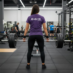 45 + 45 = 135 V1 - Women's Softstyle Tee - White Logo on Front & Back