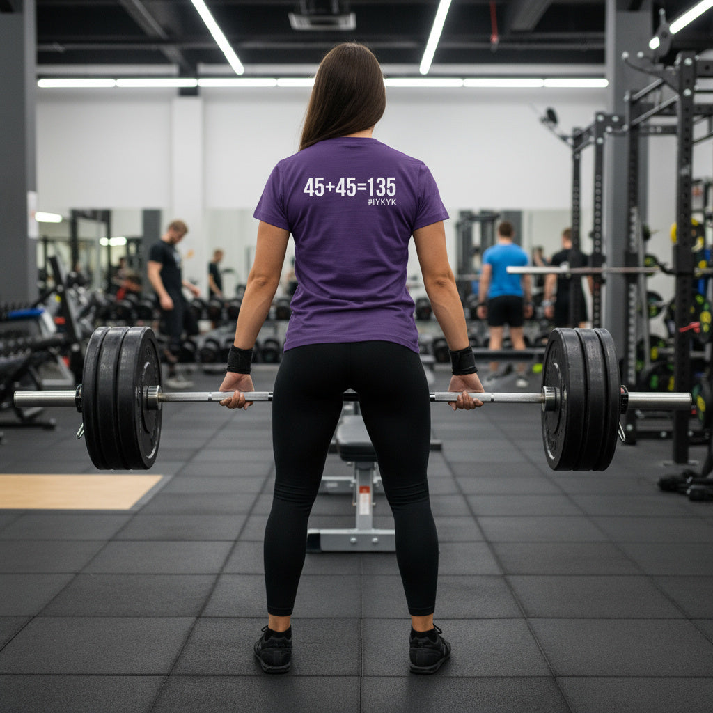 45 + 45 = 135 - Women's Softstyle Tee - White Logo on Front & Back