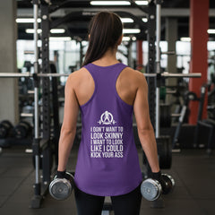 Kick Your Ass + WWLW - White Logo - Ideal Racerback Tank - V2