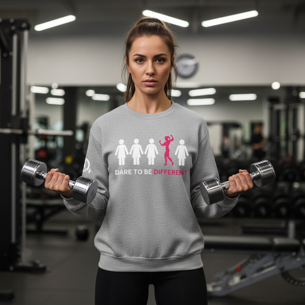 Dare To Be Different - Flex - Unisex Heavy Blend™ Crewneck Sweatshirt - Front  Logo Plain Back