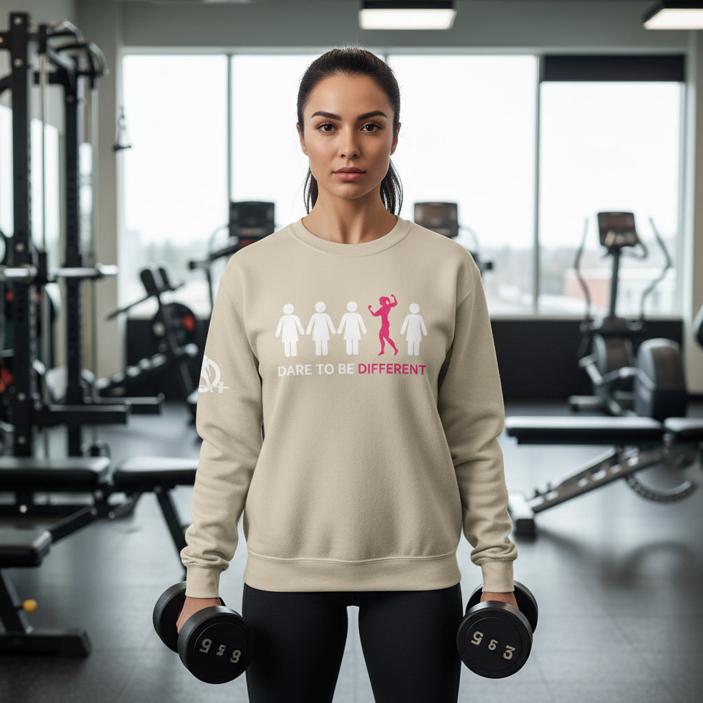 Dare To Be Different - Flex - Unisex Heavy Blend™ Crewneck Sweatshirt - Front  Logo Plain Back