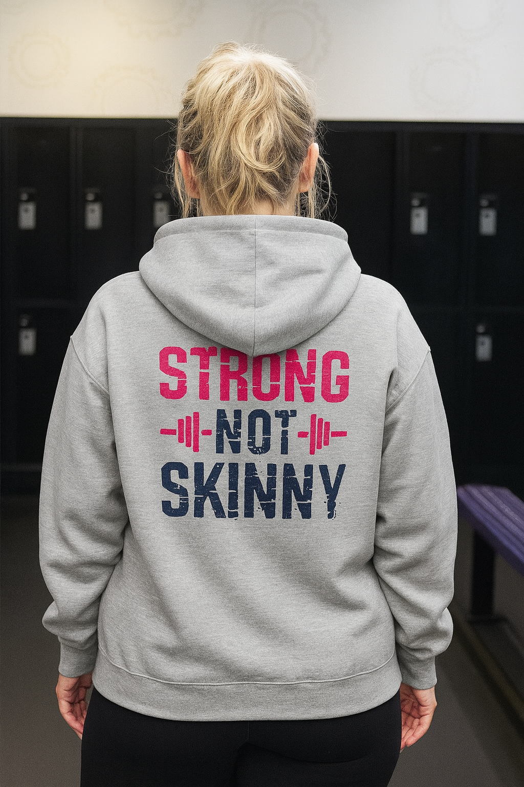 Strong Not Skinny – Unisex Heavy Blend™ Hooded Sweatshirt (Color Distressed Logo)